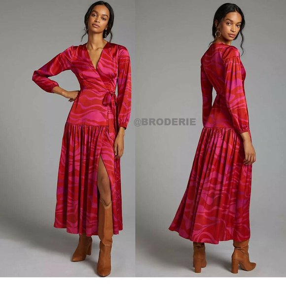 Anthropologie Dresses & Skirts - Anthropologie Zebra-Striped Wrap Maxi Dress